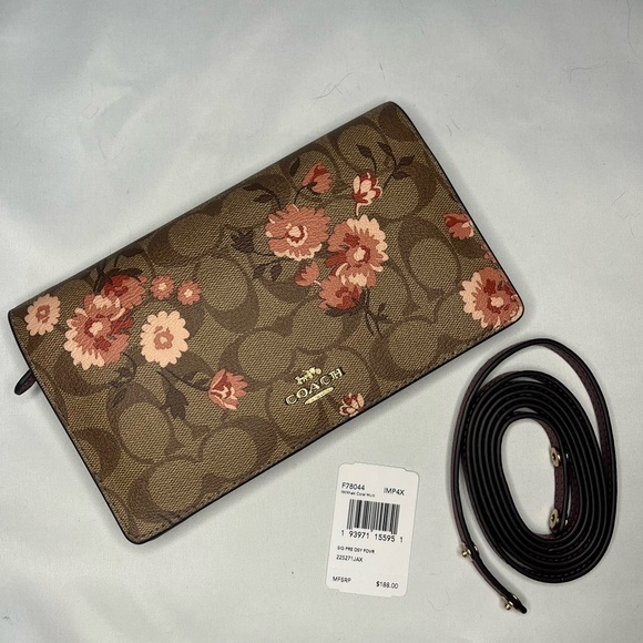 Coach Signature Prairie Daisy Foldover Crossbody - Picture 1 of 6